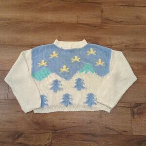 VTG Nuggets Women's Large Knit Sweater Christmas Winter Pastel Korea Grandma